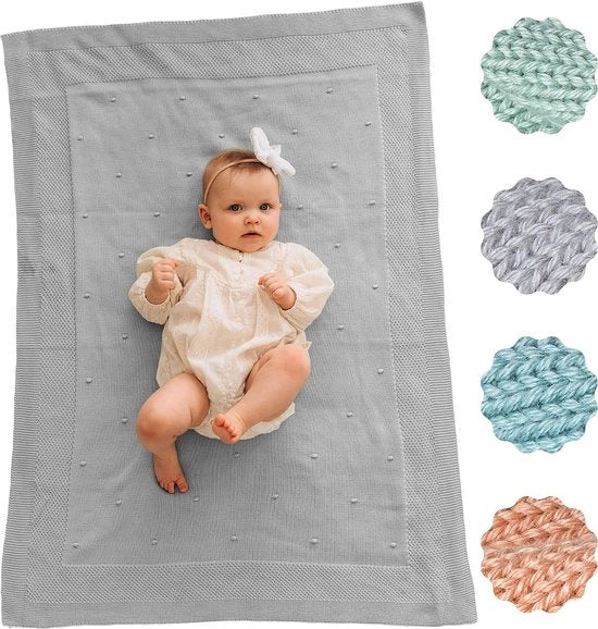 Bambino copripiazza cotone (biologico) maschio + femmina (75 x 100 cm), GOTS + Oeko-Tex: non tossico + sicuro, copripiazza per bambino prima dotazione neonato, primo coprilegno per estati e inverni (grigio)