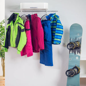 Kit Asciugabiancheria Asciugatrice per Biancheria 2 x 25W 5 Grucce e Telecomando Sciugarella Bianco