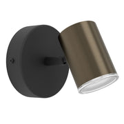 Spot Moderno Consuma 1 Acciaio Nero Marrone 1 Luce Gu10 Ip44