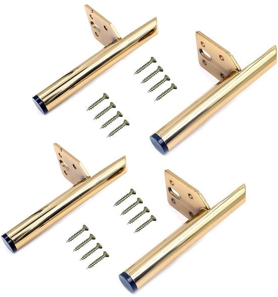 Piedi in metallo per tavoli - Design moderno - Giallo - Supporti per mobili - Per divani e tavoli da salotto