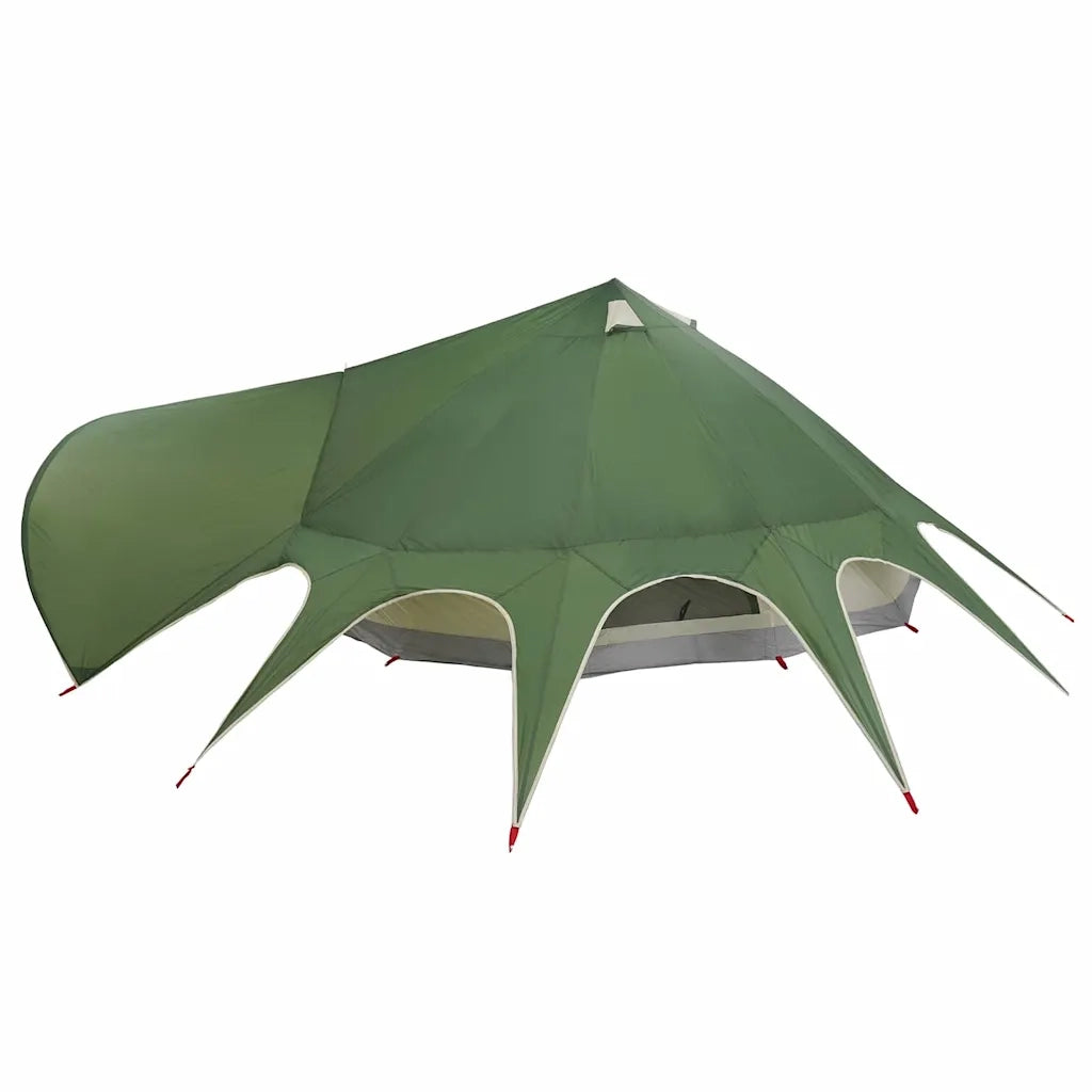 Tenda Teepee 9 Persone Verde e Grigio 502 x 502 x 297 cm