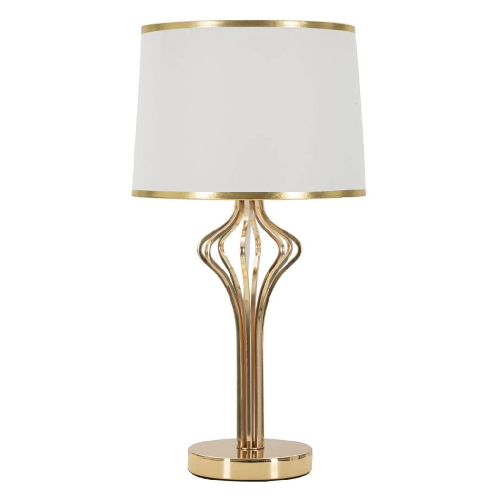 Lampada da Tavolo VKH131, Bianco, Metallo, 28x28x53 cm