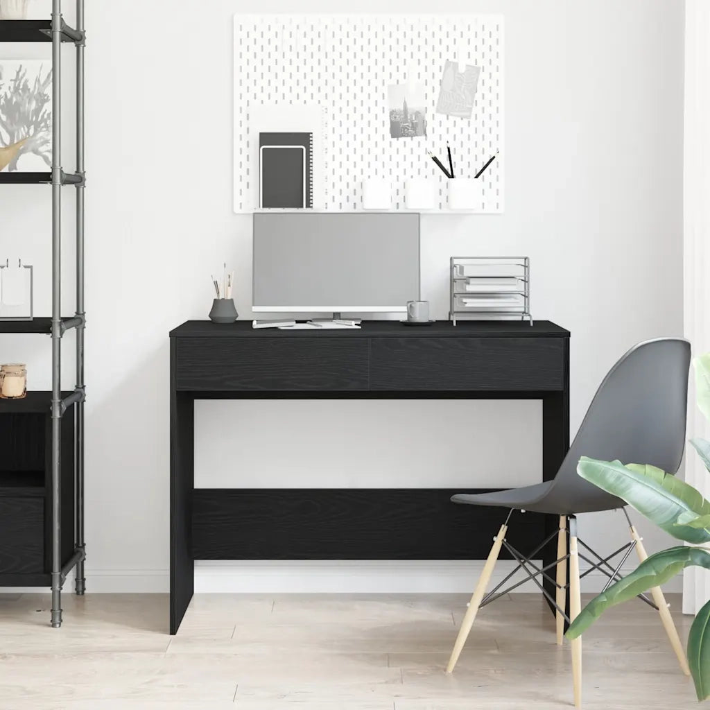 Scrivania Rovere Nero 101x50x76,5 cm in Legno Multistrato 862080
