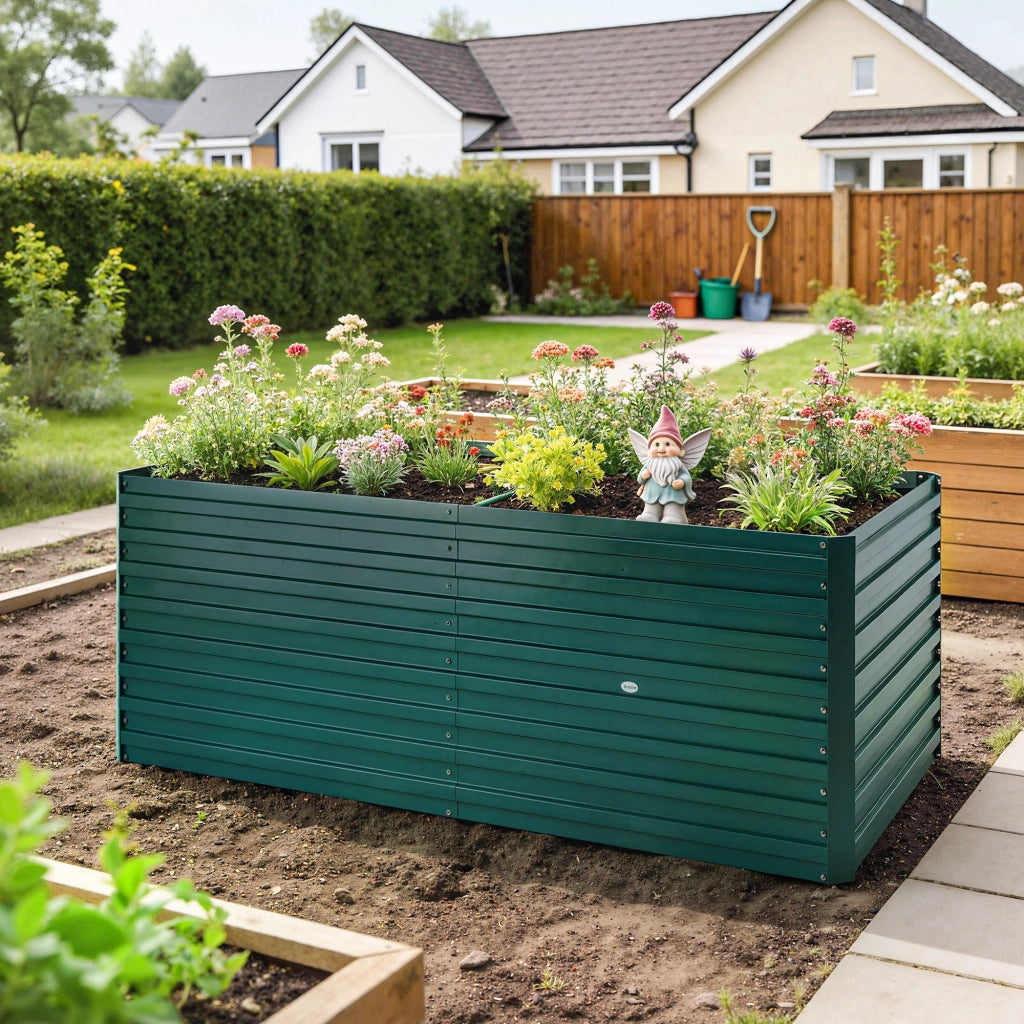 Fioriera Rialzata Rettangolare per Giardino ¨C Zephmum ¨C Verde 160x80x60cm