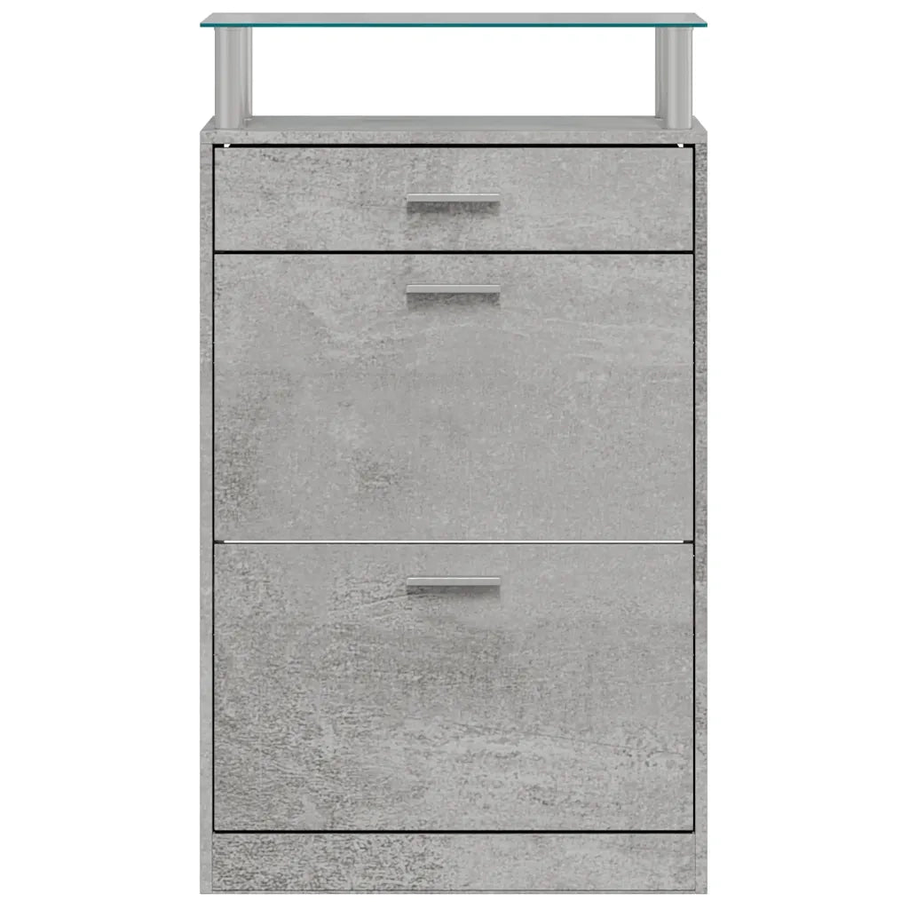 Scarpiera Grigio Cemento 63x24x104 cm in Legno Multistrato 342565