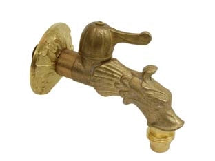 RUBINETTO ARTISTICO IN OTTONE A LEVA ORO ANTICATO attacco M 1/2'    AGLAIA