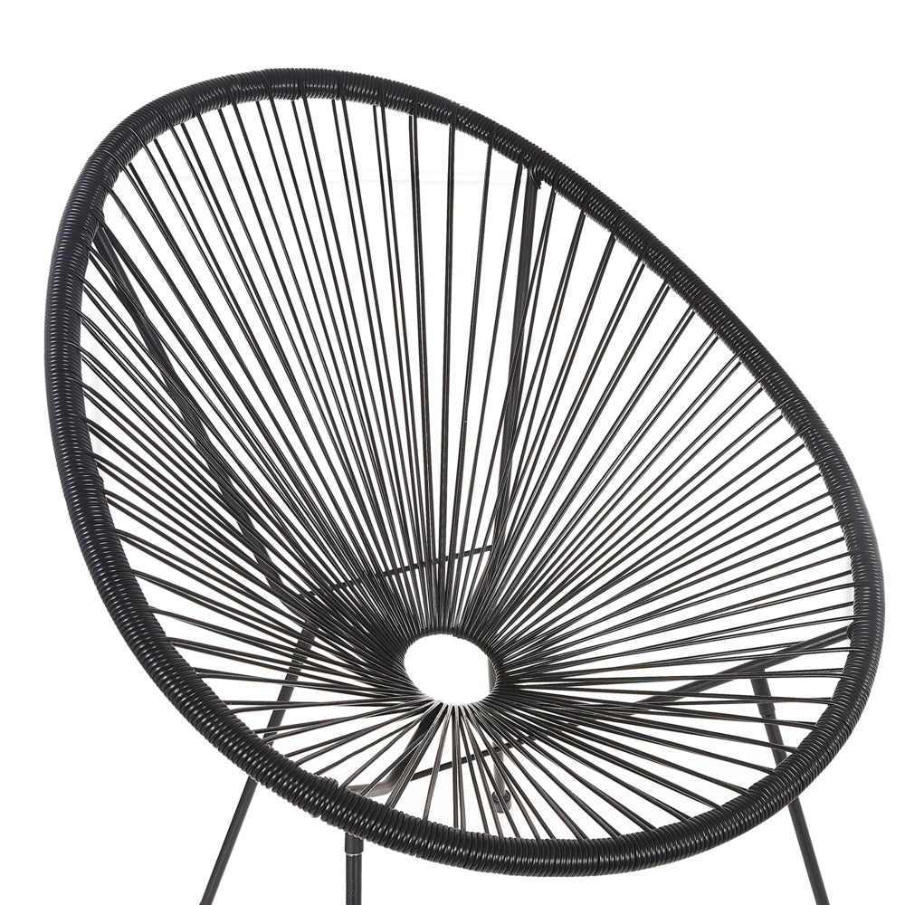 Sedia da Giardino Rattan Sintetico di colore nero Papasan stile Moderno contemporaneo esterno balcone terrazza