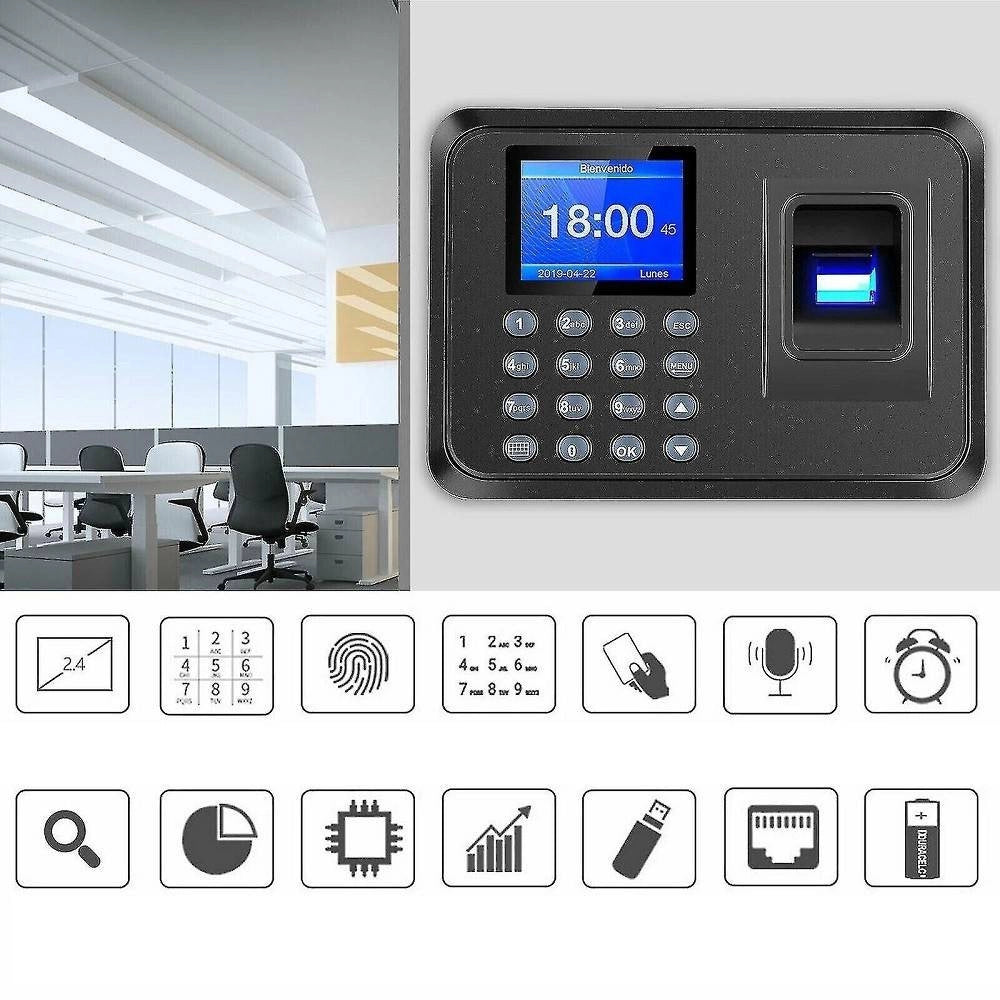 Trade Shop - Marcatempo Impronte Digitali In Italiano Biometrico Controllo Accessi Lettore -