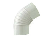 GOMITO 45  ° PORCELLANATO PER STUFE A LEGNA BIANCO LUCIDO   EE ¸ cm.14    SAVE