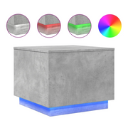 Tavolino da salotto | Tavolino da caff¨¨ | Tavolino da Soggiorno con Luci LED Grigio Cemento 50x50x40 cm