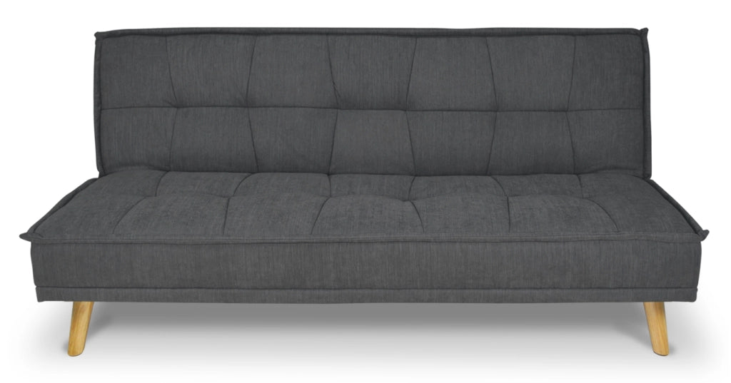 Divano letto clic clac in tessuto vellutato grigio scuro, divano 3 posti Bart - DL-BA05FBC