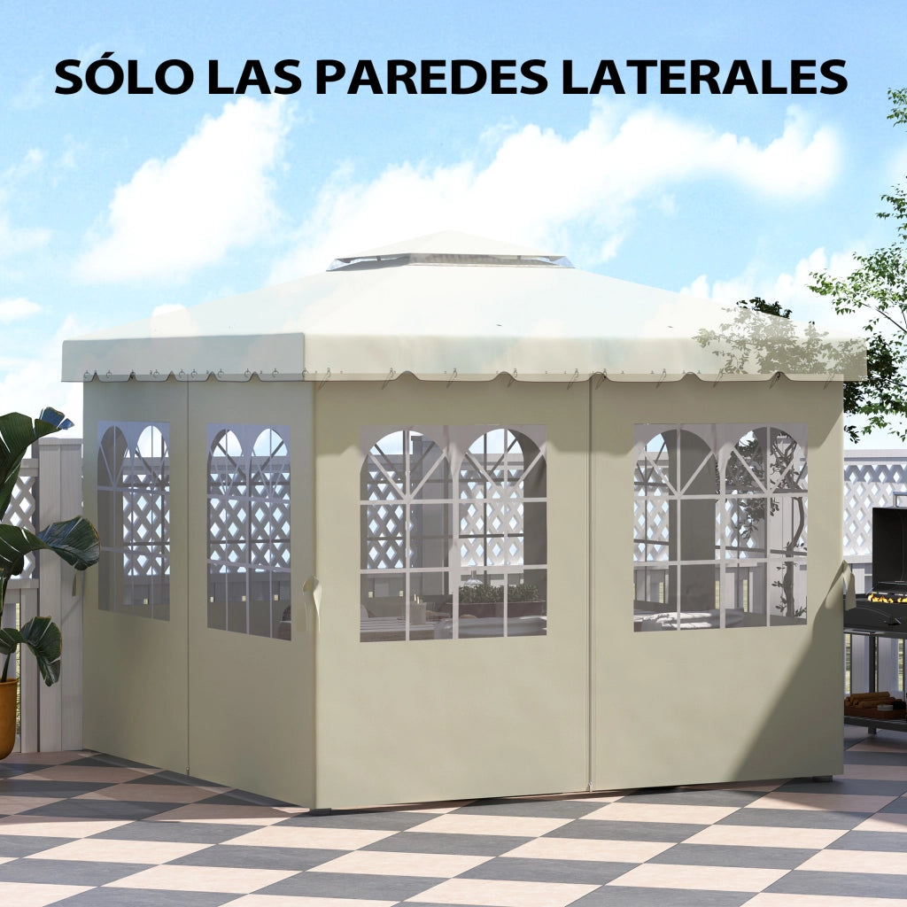 Pergola 3x3 m con Finestre e Tende ¨C zephmum ¨C Crema