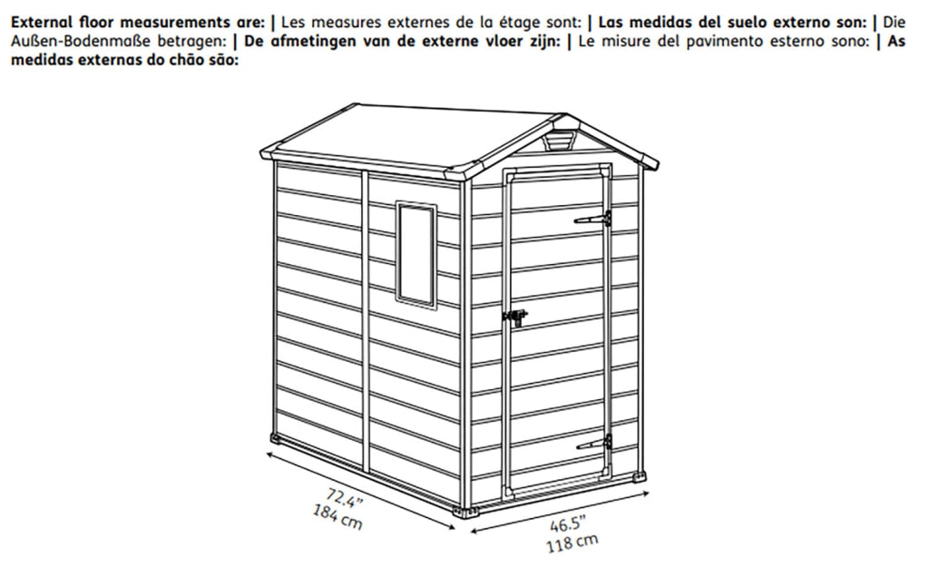 Casetta da Giardino Porta Attrezzi 130x192x198 cm in Resina Effetto Legno Keter Manor 4x6 Beige