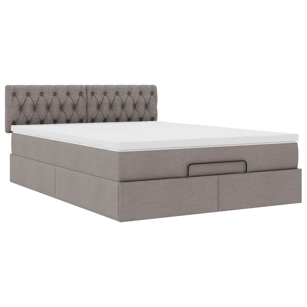 Pouf Letto con Materasso Tortora 140x200 cm in Tessuto 3311550