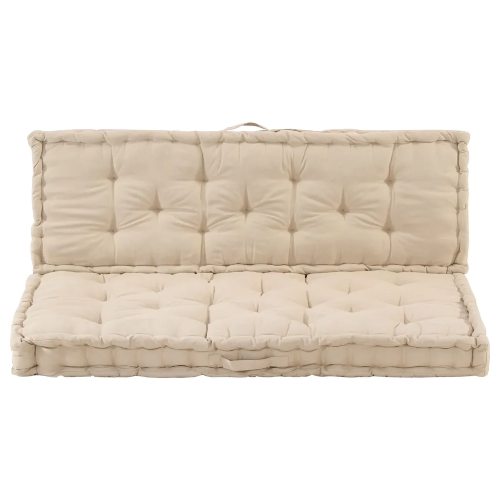 Cuscini per Pallet e Pavimento 2 pz in Cotone Beige