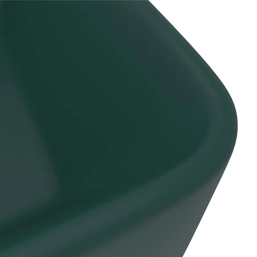Lavandino-Lavello Luxury Verde Scuro Opaco 41x30x12 cm in Ceramica