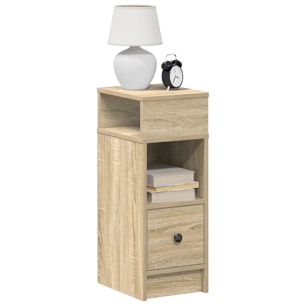 Comodini 2 pz con Cassetto Rovere Sonoma 25x31x66 cm 858619