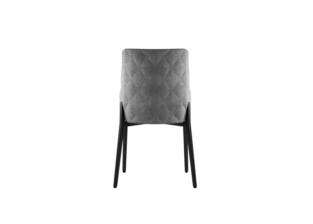 Sedia Ambra con seduta e schienale in tessuto easy-clean grigio scuro - Struttura e gambe in metallo resistente per arredo