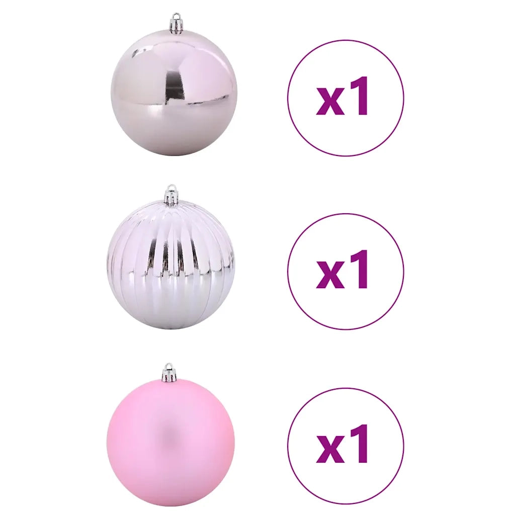 Set di palline di Natale XXL 3 pcs Rosa Plastica 42018864