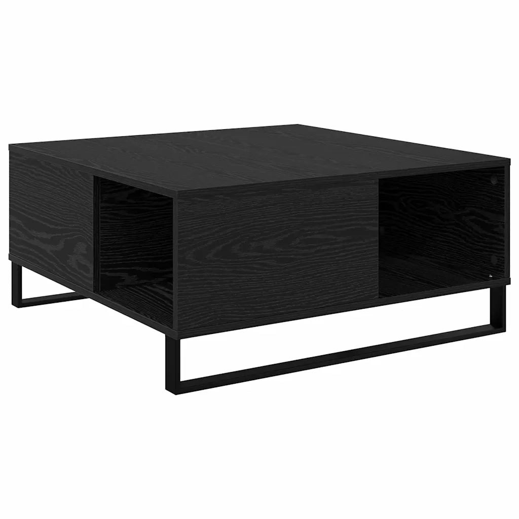 Tavolino da Salotto-Tavolino da soggiorno-Tavolo Rovere Nero 80 x 80 x 36,5 cm 634986