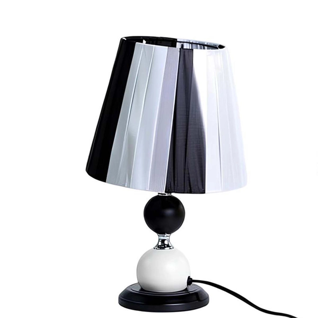 Lampada da tavolo LED con attacco E27, dimmer e paralume in tessuto Nero / Bianco Avizar