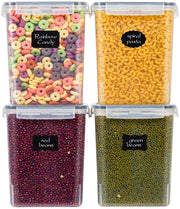 Set di 4 contenitori a chiusura ermetica 5,2L, BPA-free, per granaglie, farina, zucchero e tutti gli alimenti secchi