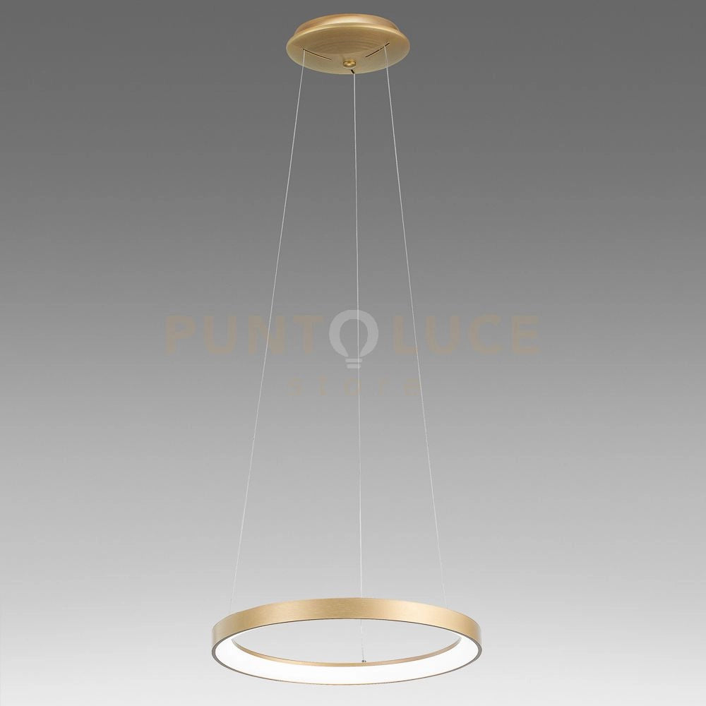 KRIZIA S/P 3000K - SOSPENSIONE COLORE ORO A LED 3000K 2200LM 30W DIMMERABILE IN ALLUMINIO D.48CM