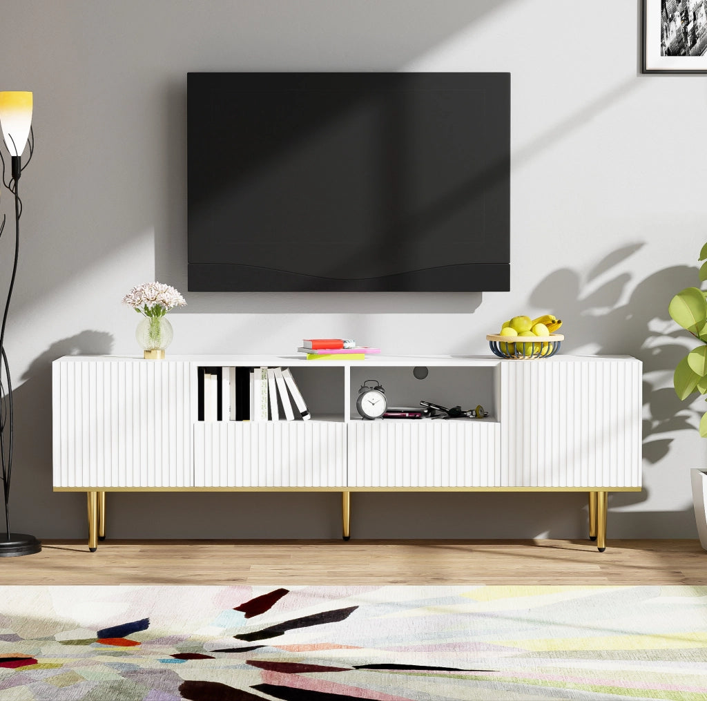 Mobile TV moderno 165x36x55 cm con 2 vani e 2 cassetti