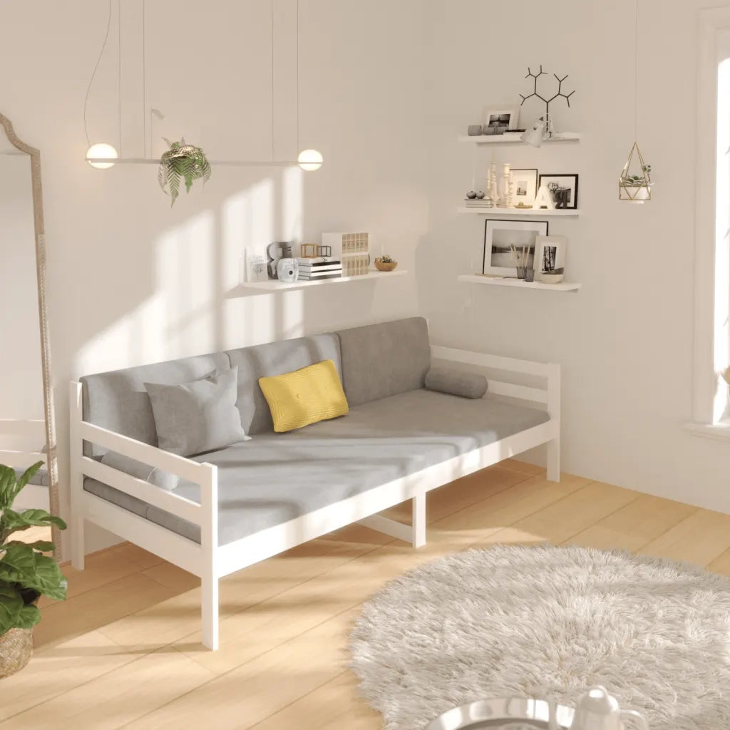 Dormeuse senza Materasso Bianca 80x200 cm Legno Massello Pino 814680