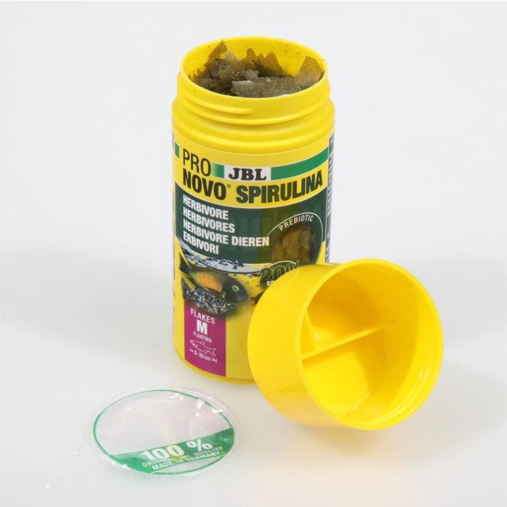 JBL ProNovo Spirulina Flakes M - Mangime in fiocchi a base di spirulina per tutti i pesci da 8 a 20 cm Formato: 100 ml