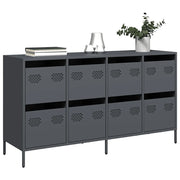 Credenza Antracite 135x39x73,5 cm in Acciaio Laminato a Freddo