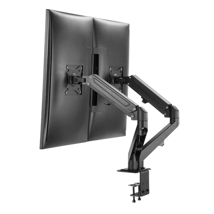 Braccio monitor da scrivania Supporto per 2 schermi da 17-27" conforme a VESA, con molla a gas