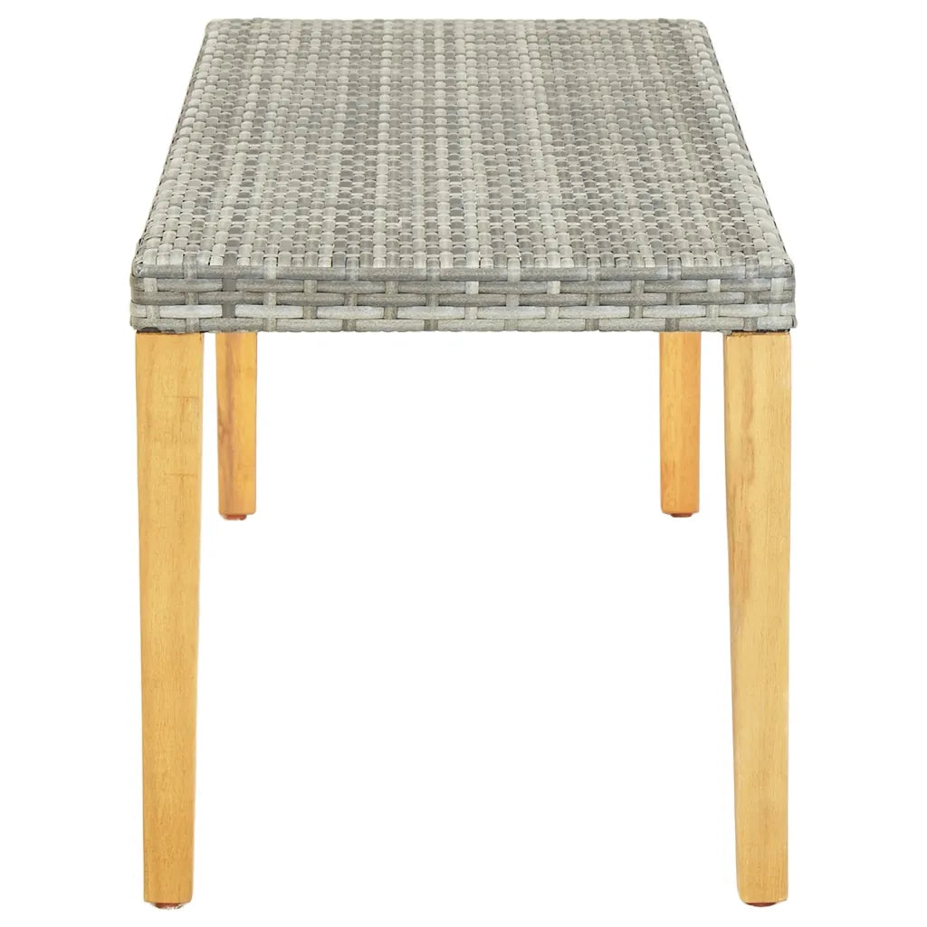 Panca da Giardino 80 cm in Polyrattan Grigio 46487