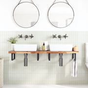 Piano da Bagno Finitura a Olio 160x40x4 cm in Legno di Acacia CFW1617136