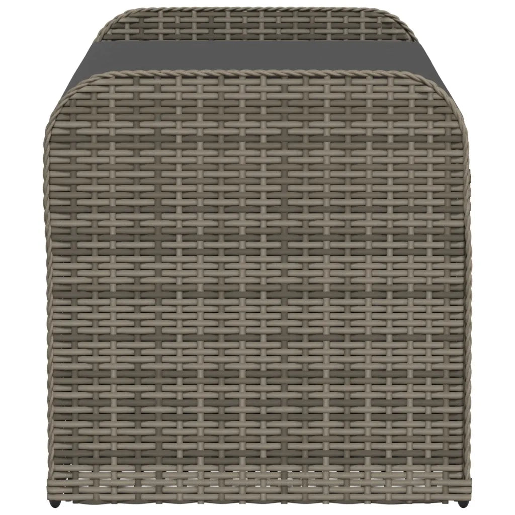 Cassapanca con Cuscino Grigia 115x51x52 cm in Polyrattan 365728