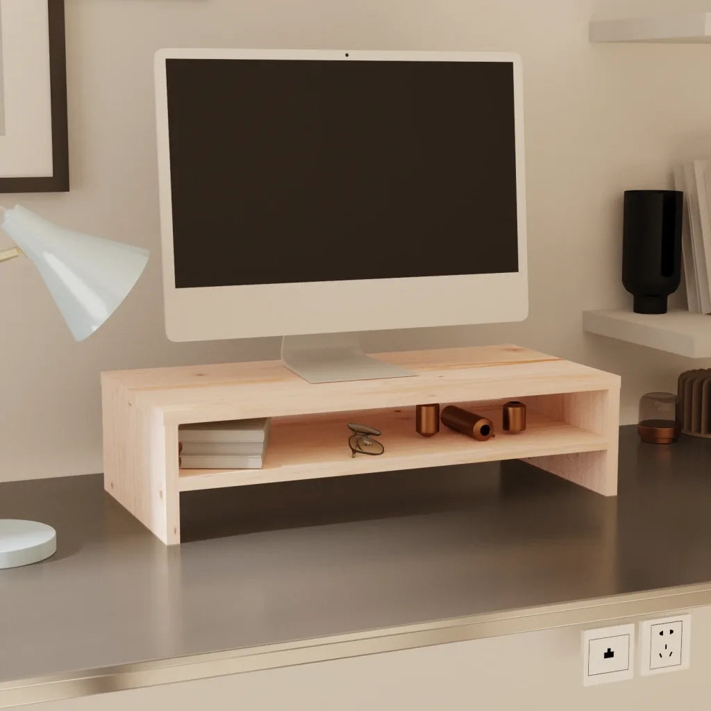 Supporto per Monitor 50x24x13 cm in Legno Massello di Pino 813914