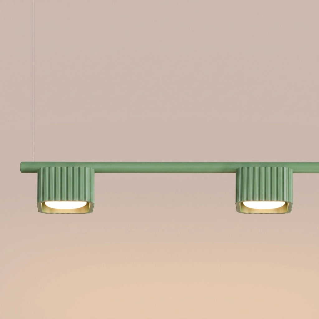 Lampadario RIFF 4 verde salvia Gx53