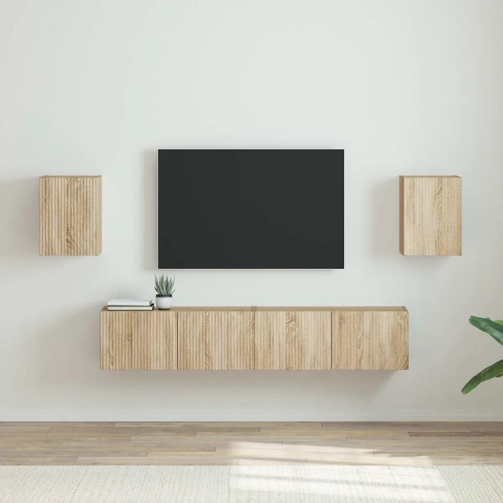 Mobile TV da parete 2 pz-Set di 2 Mobile TV a Muro-Credenza TV Sonoma 30 x 31 x 40 cm