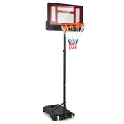Canestro da basket regolabile per bambini 90 x 76 x 250 cm per uso interno ed esterno con ruote integrate stile moderno rosso PE 20_0019535