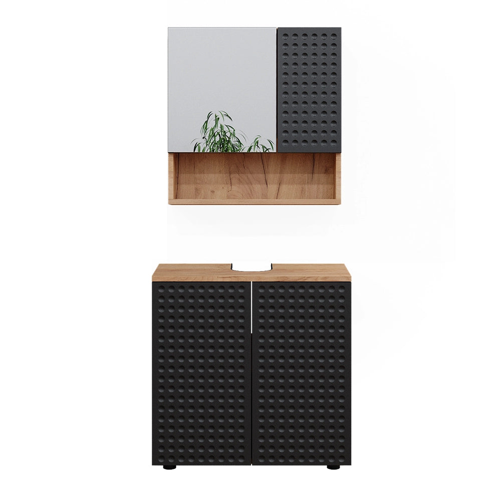 Vicco Set mobili bagno Antracite puntinato 2 parti, base 60 cm