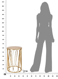 Tavolinetto Venice Ø37x58 cm in Ferro Oro