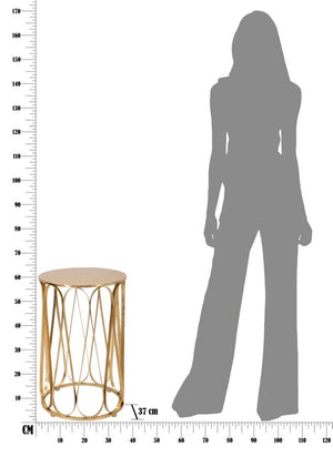 Tavolinetto Venice Ø37x58 cm in Ferro Oro