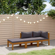 Set Divani da Giardino 3 pz con Cuscini in Massello di Acacia cod mxl 46348