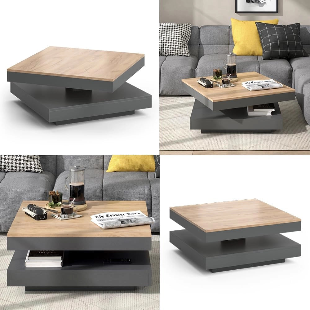 Tavolino da caffè Elias, Antracite, 70 x 70 cm, per l'utilizzo come superficie d'appoggio e per una suddivisione flessibile degli spazi
