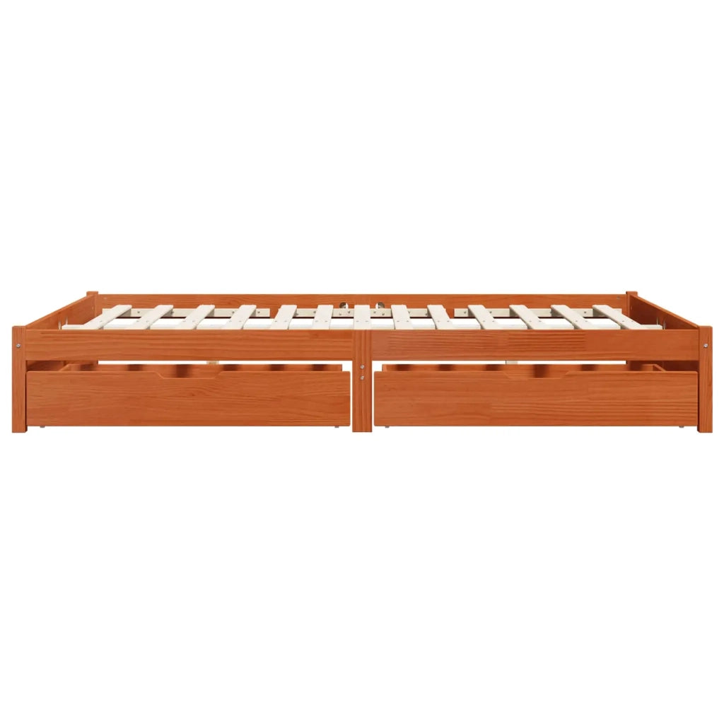 Struttura del letto con cassetto Marrone cerato 140 x 200 cm