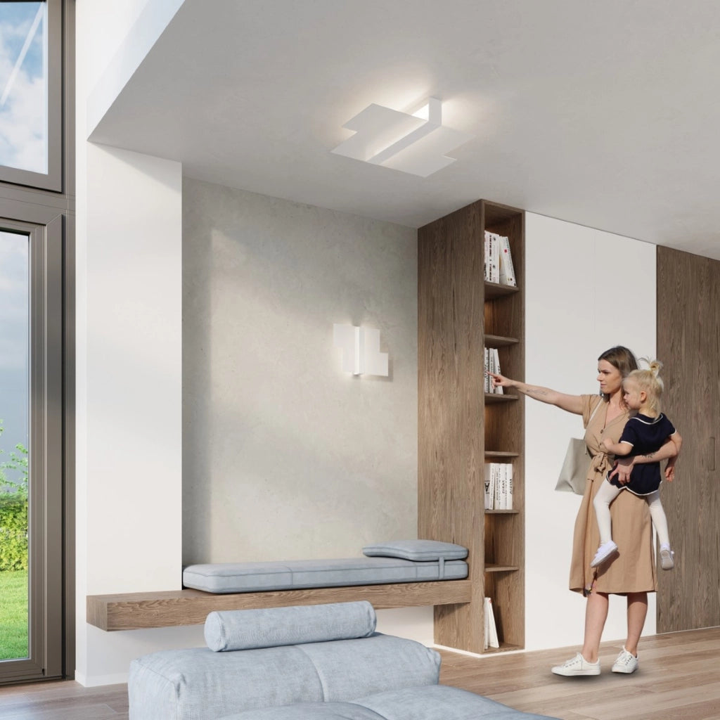Massimo Tangerine Modern Lampada da soffitto e parete 2x15W LED Pannello cromato Bianco