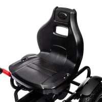 Go Kart a Pedali per Bambini 5-12 Anni in PP e Metallo Nero con Sedile Regolabile e Freno a Mano, 121x58x61 cm