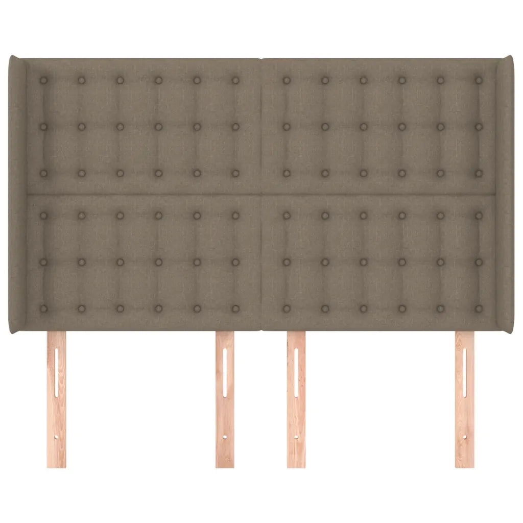 Testiera | Testata ad Orecchio Tortora 147x16x118/128 cm in Tessuto