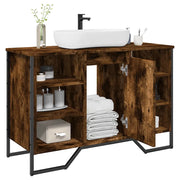 vidaXL Mobile Lavabo Bagno Rovere Fumo 91x35x60 cm in Truciolato