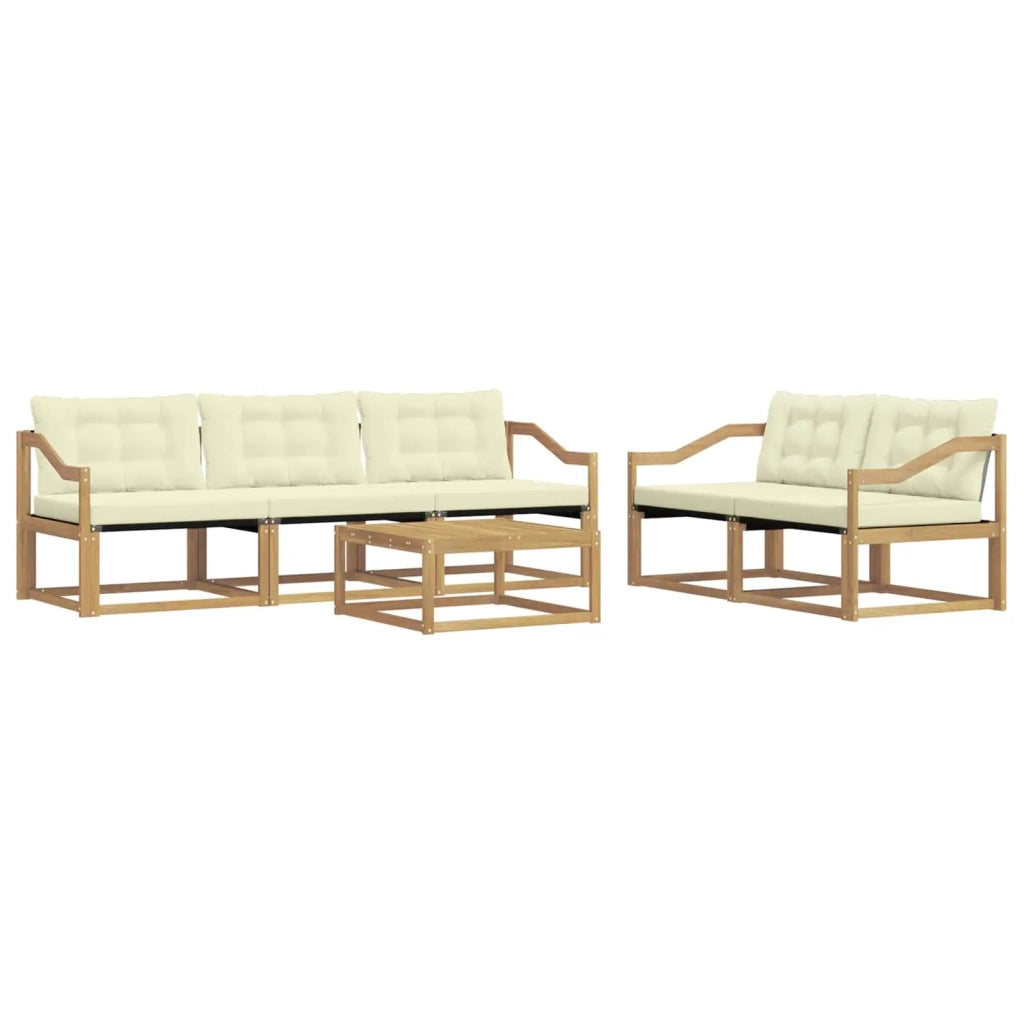 Set di divani da esterno 6 pcs Bianco e Crema 79 x 79 x 37 cm 3388428